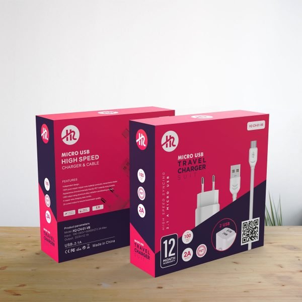 H2 Gadgets 2USB Micro charger + Cable CH-01-V8