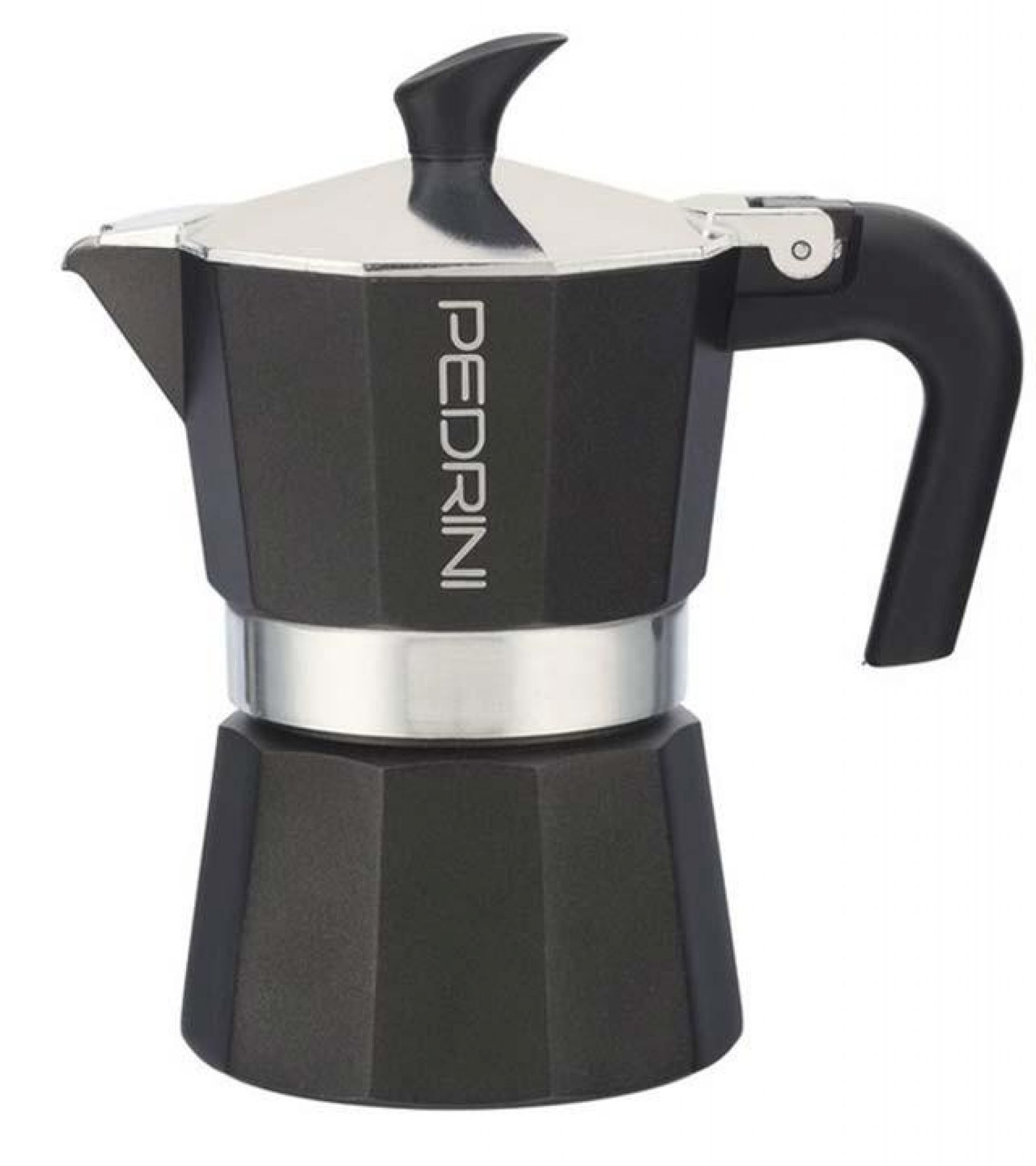 Pedrini Espresso Moka Pot 2 Cup 100 ml Black