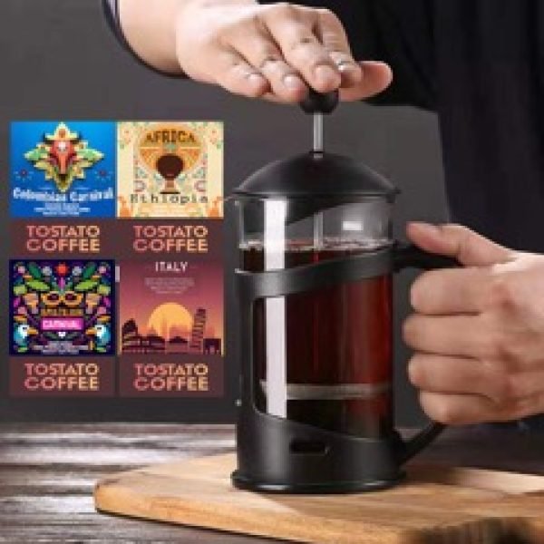 French press 350Ml + Tostato coffee 250X4