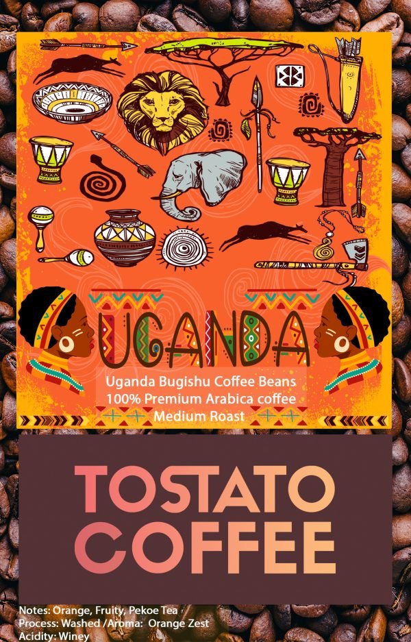 Tostato coffee Uganda  Bugishu coffee Beans 125G