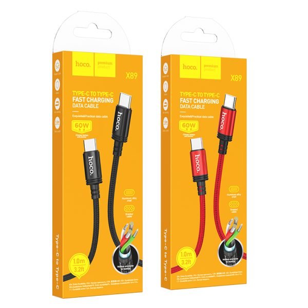 Hoco X89 Wind 60W charging data cable Type-C to Type-C