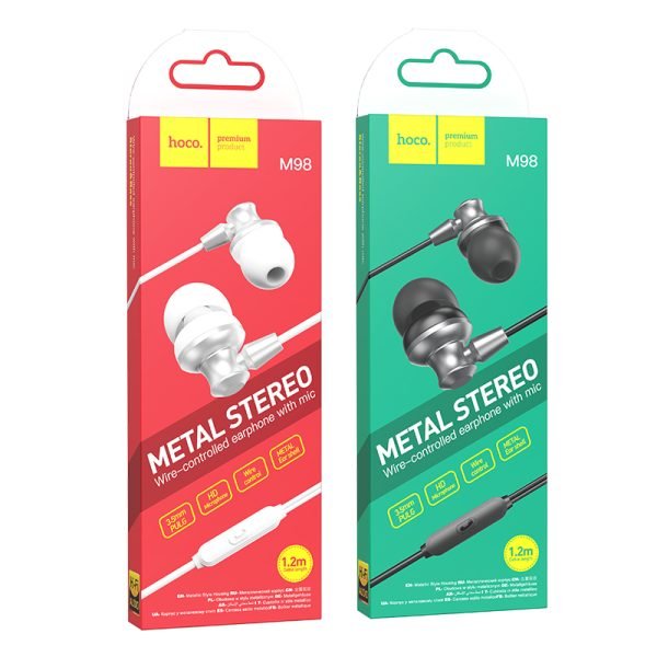 Hoco M98 Delighted metal universal earphones with microphone