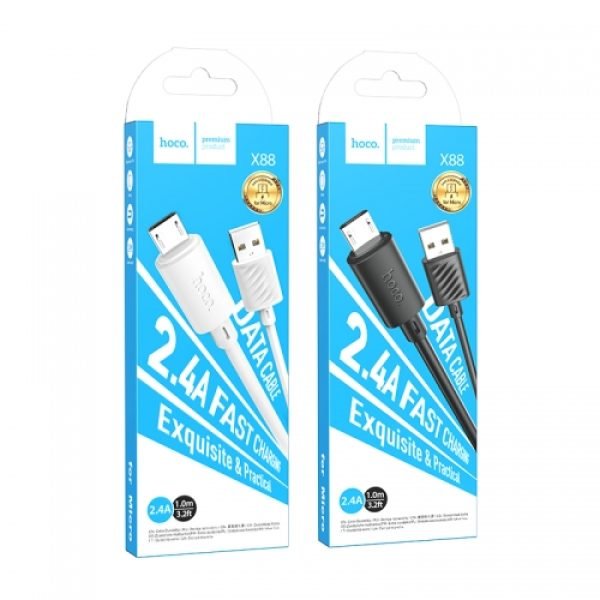 HOCO X88 USB TO MICRO 1M 2.4A FAST CHARGING CABLE