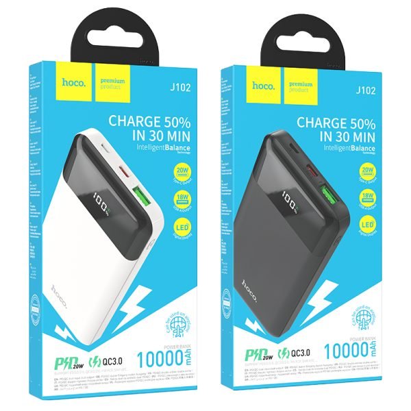 Hoco J102 Cool figure PD20W+QC3.0 power bank(10000mAh) Black
