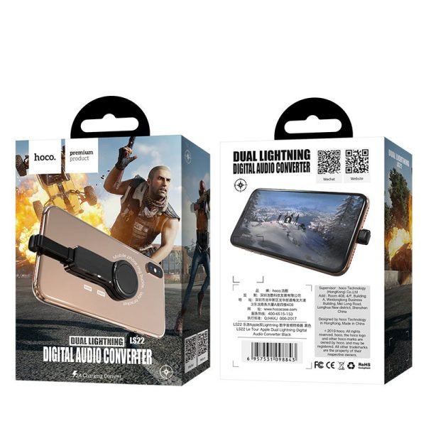 Hoco Adapter Lightning to dual Lightning «LS22 Le Tour» ring holder