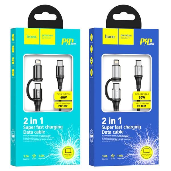 Hoco Cable 2-in-1 “X50 Exquisito PD” 60W charging data sync