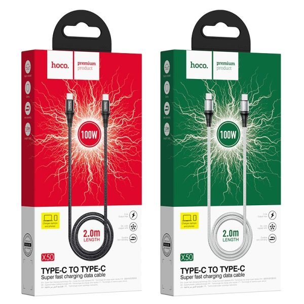 Hoco Cable Type-C to Type-C “X50 Exquisito” 100W charging data 1m / 2m