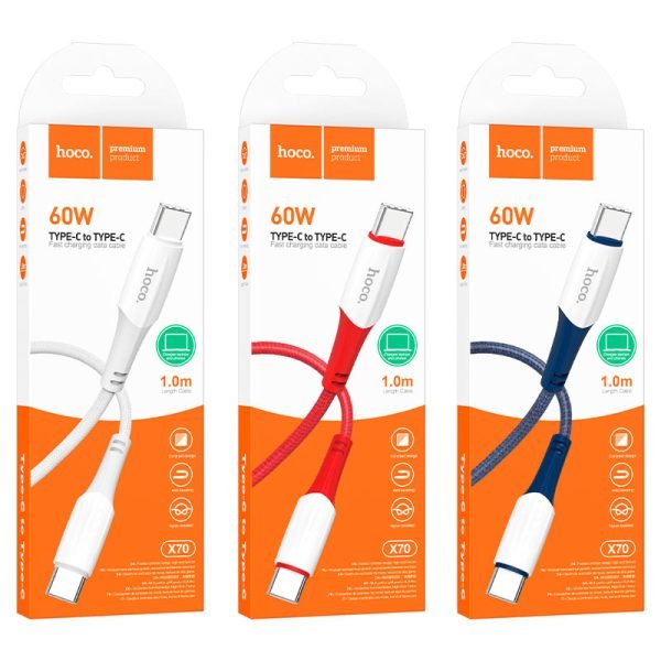Hoco Cable Type-C to Type-C “X70 Ferry” 60W charging data sync